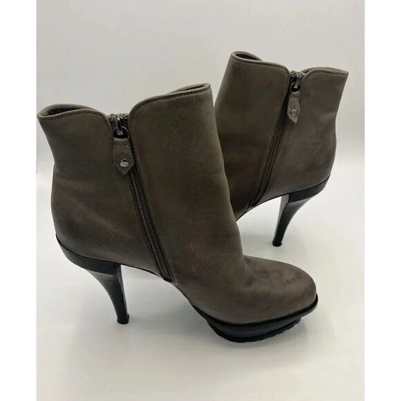 LISA for‎ DONALD PLINER Lago US 9M Taupe Leather Platform Stiletto Ankle Boots - Picture 2 of 12